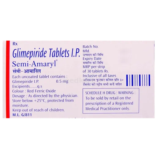 semi amaryl 0.5mg tablet 30's